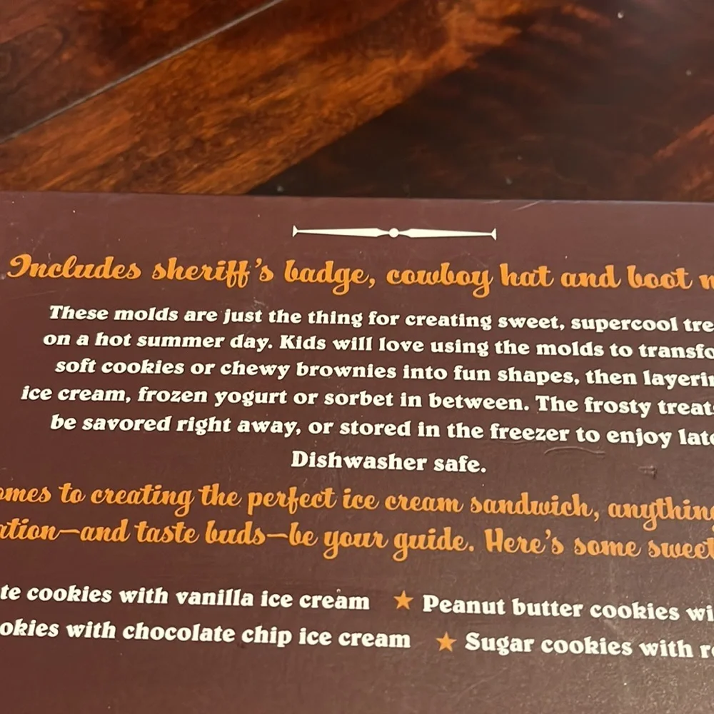 Williams Sonoma, wild West ice cream sandwich molds.